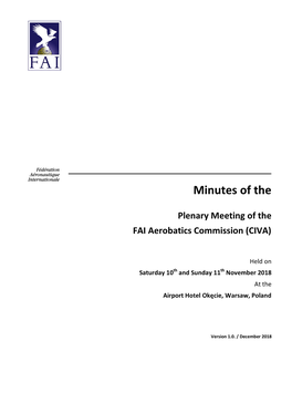 Minutes of the Plenary Meeting of the FAI Aerobatics Commission