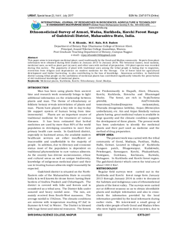 Ethnomedicinal Survey of Armori, Wadsa, Kurkheda, Korchi Forest Range of Gadchiroli District, Maharashtra State, India