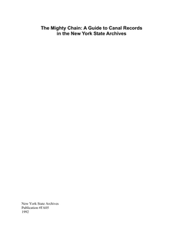 A Guide to Canal Records in the New York State Archives