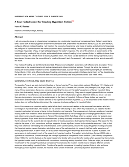 A Four-Sided Model for Reading Hypertext Fiction[1]