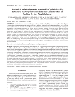 Anatomical and Developmental Aspects of Leaf Galls Induced By