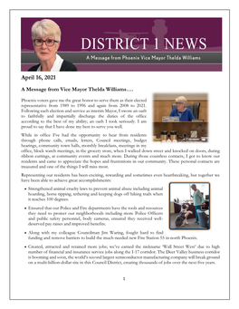 April 16, 2021 Newsletter