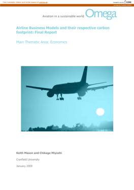 Airline Business Models and Their Respective Carbon Footprint: Final Report