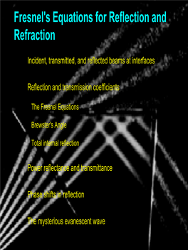7. Fresnel's Equations for Reflection and Refraction