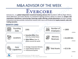 M&A Advisor of the Week