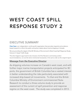 West Coast Spill Response Study 2