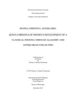 Queen Christina of Sweden's Development of a Classical