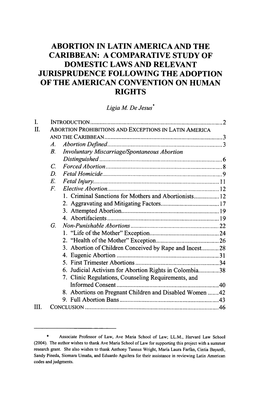 Abortion in Latin America and the Caribbean