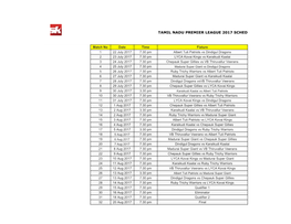 Tamil Nadu Premier League 2017 Schedule