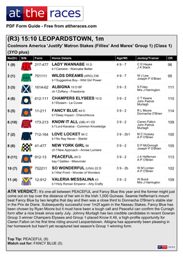 At the Races PDF FORM GUIDE