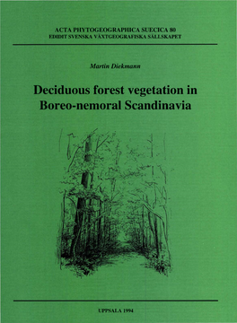 Deciduous Forest Vegetation in Boreo-Nemoral Scandinavia
