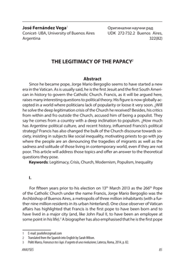 The Legitimacy of the Papacy2