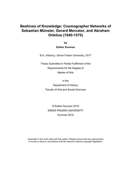 Cosmographer Networks of Sebastian Münster, Gerard Mercator, and Abraham Ortelius (1540-1570)