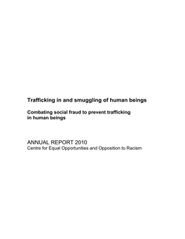 Trafficking in and Smuggling of Human Beings ANNUAL REPORT 2010