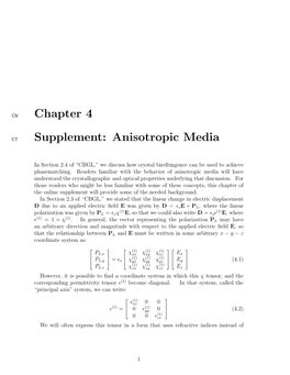 Chapter 4 Supplement: Anisotropic Media