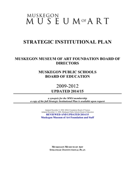 Strategic Institutional Plan 2009-2012 Updated 2014/15