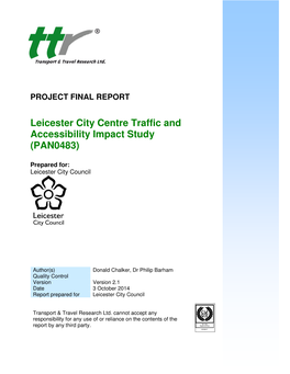 Leicester City Centre Traffic and Accessibility Impact Study (PAN0483)