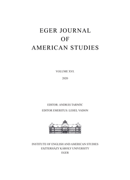 Eger Journal of American Studies