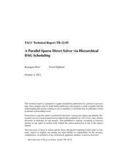 TACC Technical Report TR-12-05