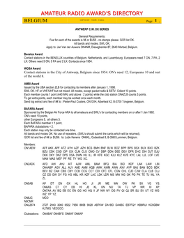 Amateur Radio Award's Directory Belgium .1