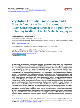 Vegetation Formation in Estuarine Tidal Flats