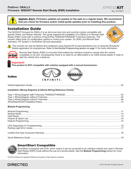 Installation Guide Theniss3h T Firmware for DBALL 2 Is an All-In-One Door Lock and Override Module Compatible with Specific Infiniti, and Nissan Vehicles