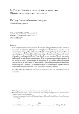 El Tunal Grande Y Los Tunales Asociados Hábitat De Recolectores Cazadores