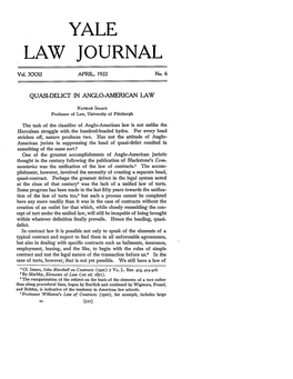 Quasi-Delict in Anglo-American Law