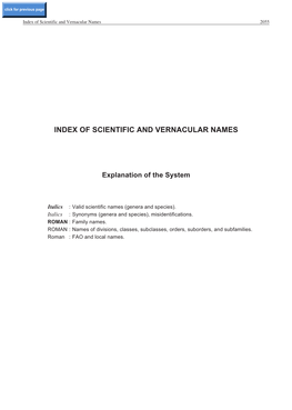 Index of Scientific and Vernacular Names 2055