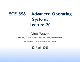 ECE 598 – Advanced Operating Systems Lecture 20