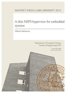 A Thin MIPS Hypervisor for Embedded Systems