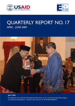 Quarterly Report No. 17 April - June 2009