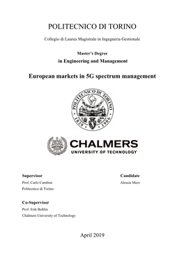 European Markets in 5G Spectrum Management