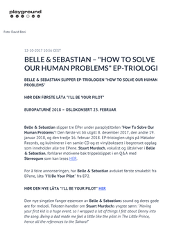 Belle & Sebastian – "How to Solve Our