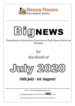 July 2020 (6Th July - 1St August)