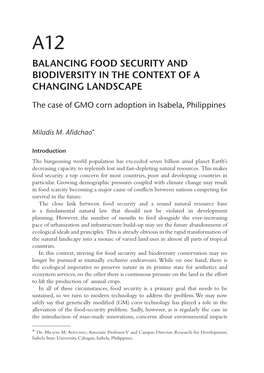 Balancing Food Security and Biodiversity in the Context of a Changing Landscape