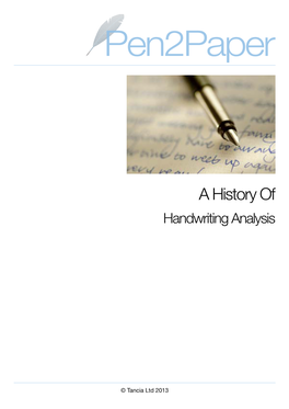 The History of Handwriting Analysis