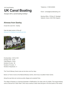 Alrewas from Sawley | UK Canal Boating
