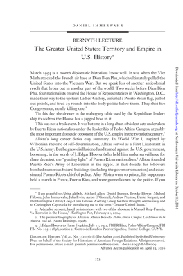The Greater United States: Territory and Empire in U.S