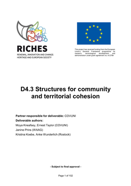 D4.3 Structures for Community and Territorial Cohesion