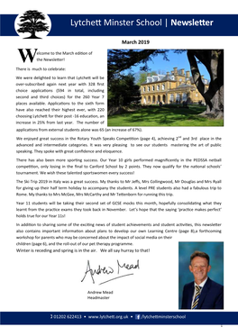 Lytchett Minster School Newsletter March 2019