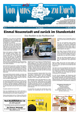 Einmal Neuenstadt Und Zurück Im Stundentakt Eine Busfahrt in Die Nachbarschaft Zugegeben: Er Ist Nicht Der Schnellste