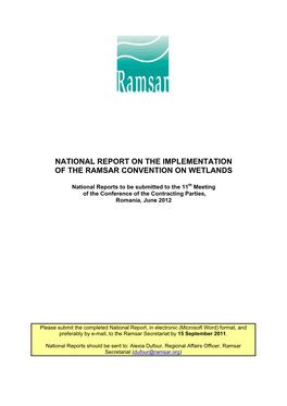 National Report on the Implementation of the Ramsar Convention on Wetlands