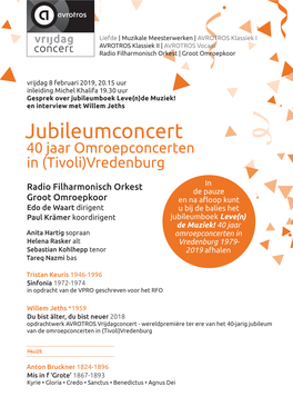 Lees Hier De Toelichting Bij Dit Jubileumconcert