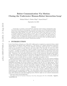 Closing the Underwater Human-Robot Interaction Loop∗