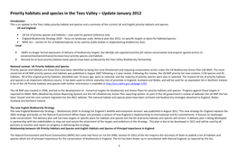 Priority Habitats and Species in the Tees Valley – Update January 2012