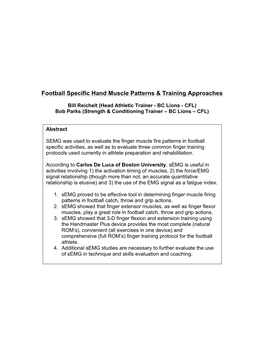 Football Specific Hand Muscle Patterns & Training Approaches