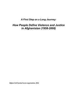 How People Define Violence and Justice in Afghanistan (1958-2008)