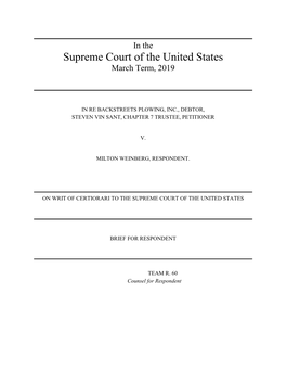 Supreme Court of the United States March Term, 2019