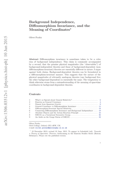 Background Independence, Diffeomorphism Invariance, and The